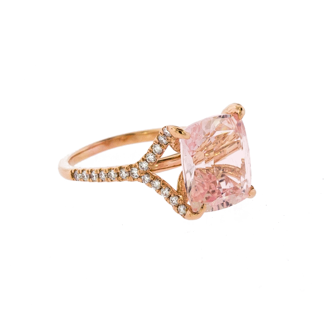 Padparadscha Engagement Ring in Rose Gold