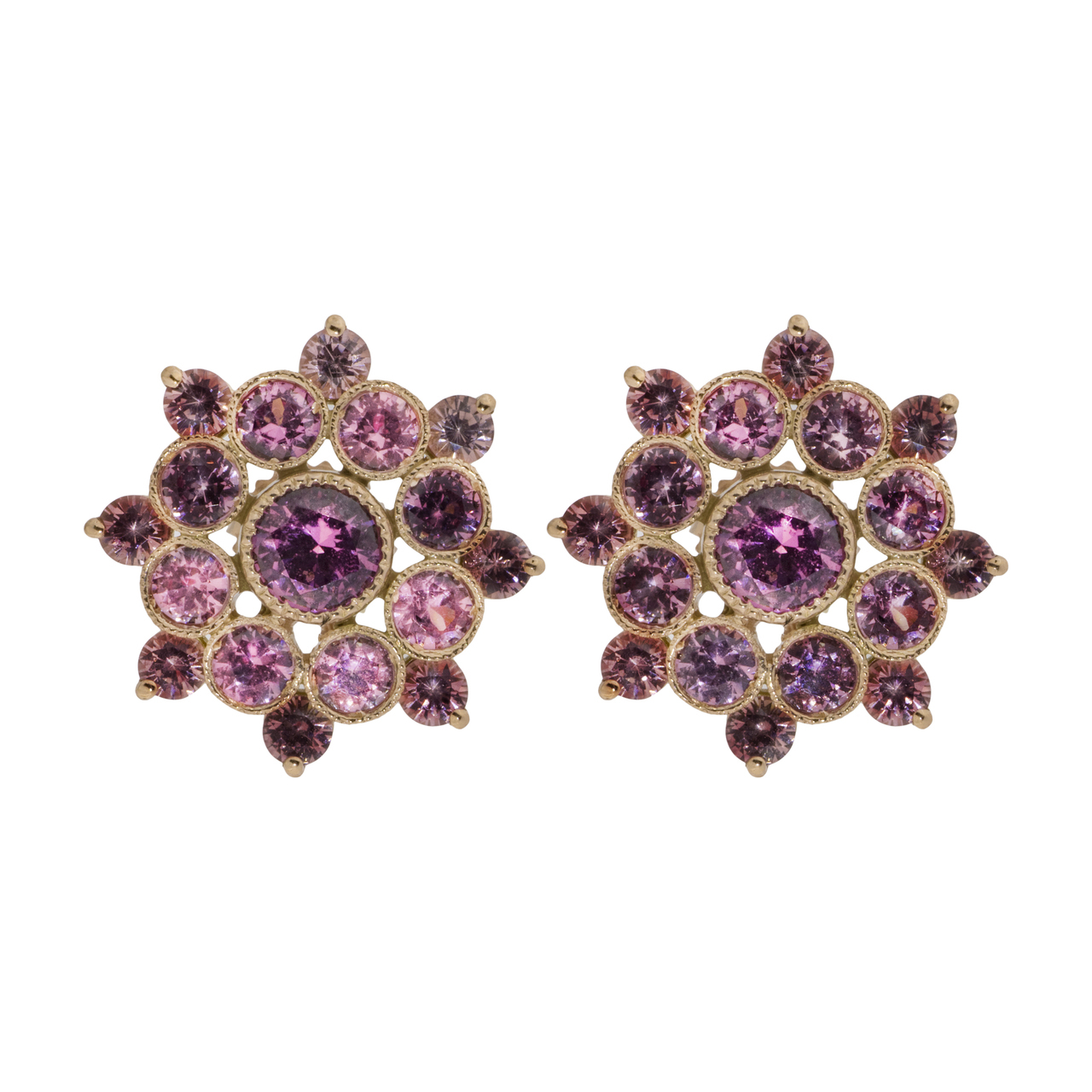 malaya garnet cluster earrings