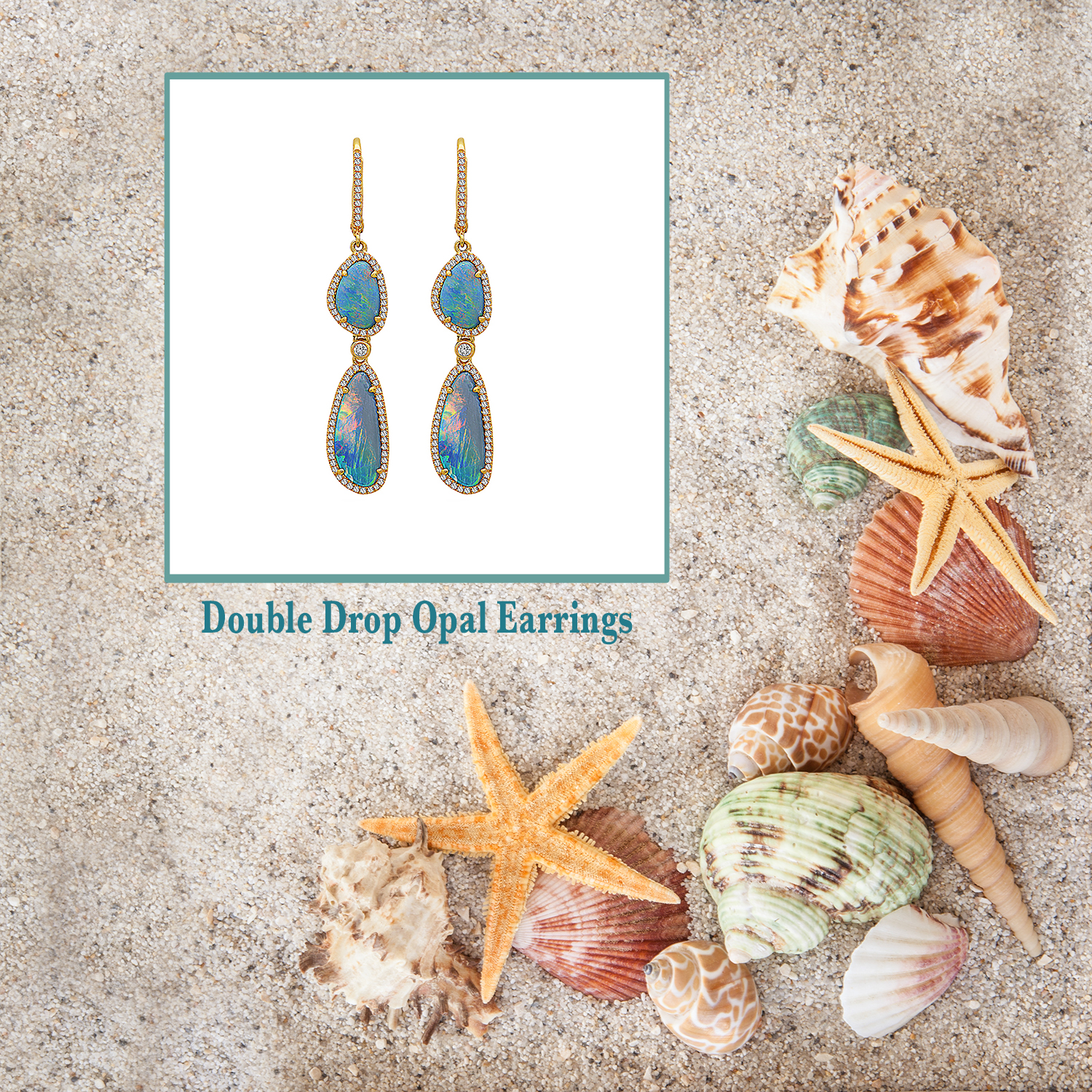 Double opal drop earrings