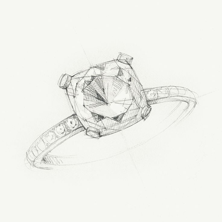 Solitaire Diamond Ring Sketch  SK1049  JEWELLERY GRAPHICS