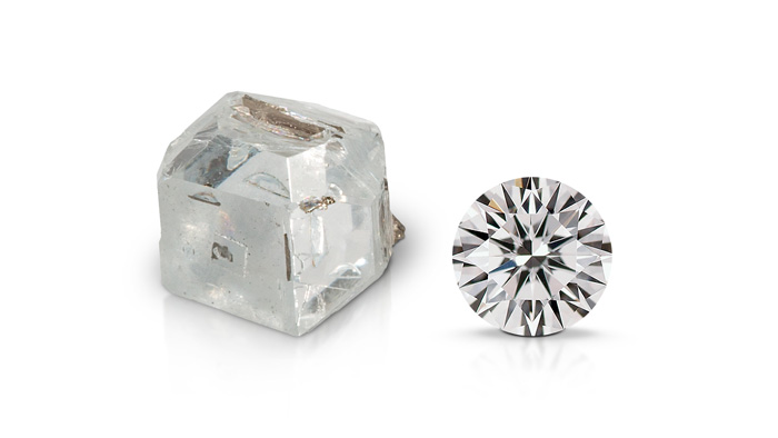 Diamond Rough and Diamond Faceted