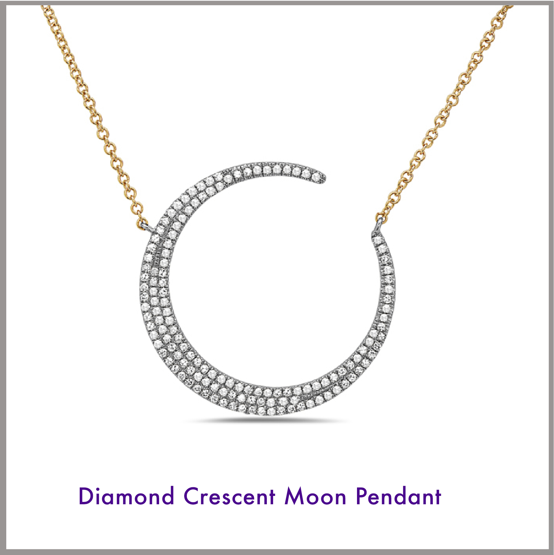 Diamond Crescent Moon Pendant