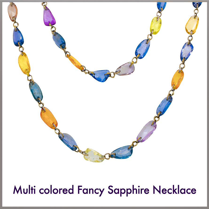 Multi Color Sapphire Necklace 