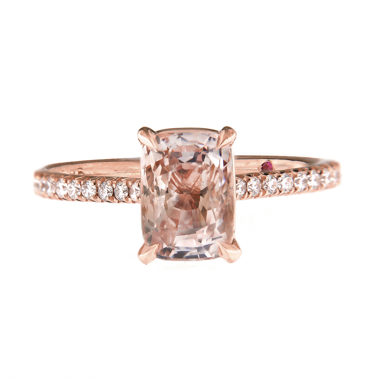 padparadscha sapphire engagement ring