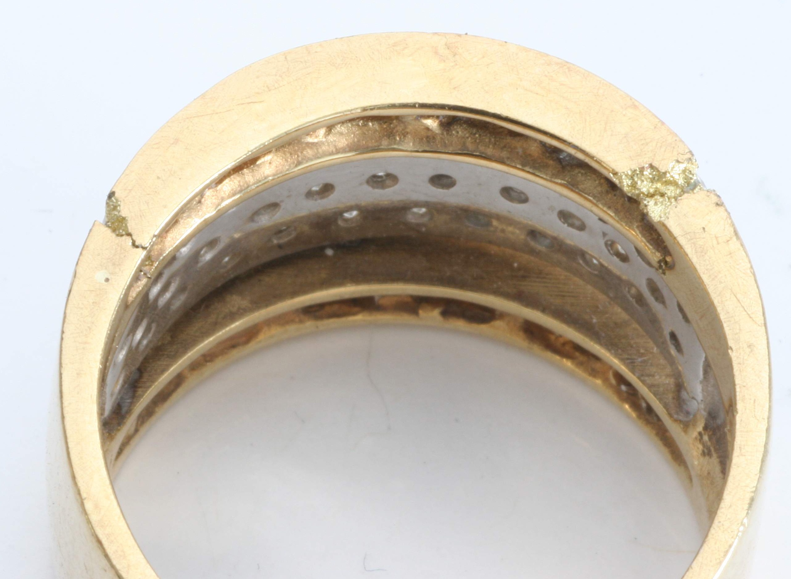 Broken and damaged ring 