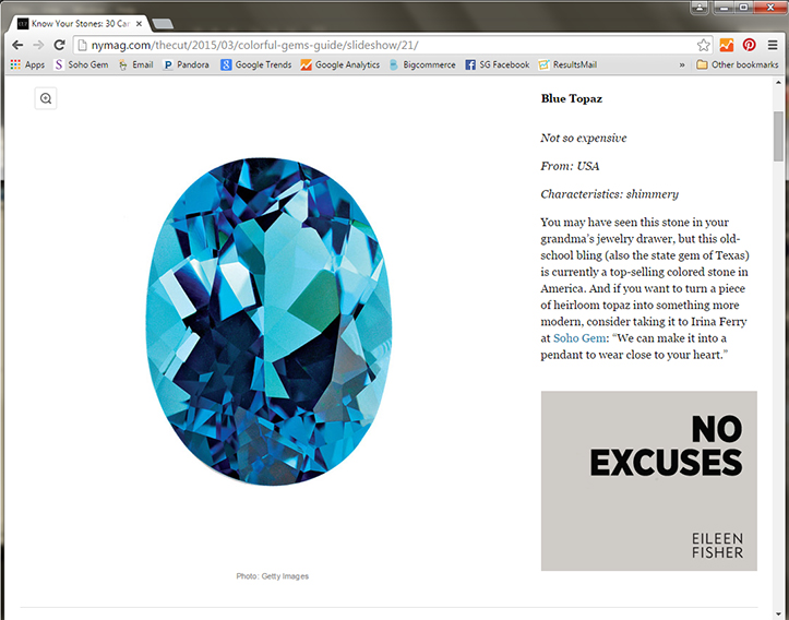 Soho Gem Blue Topaz