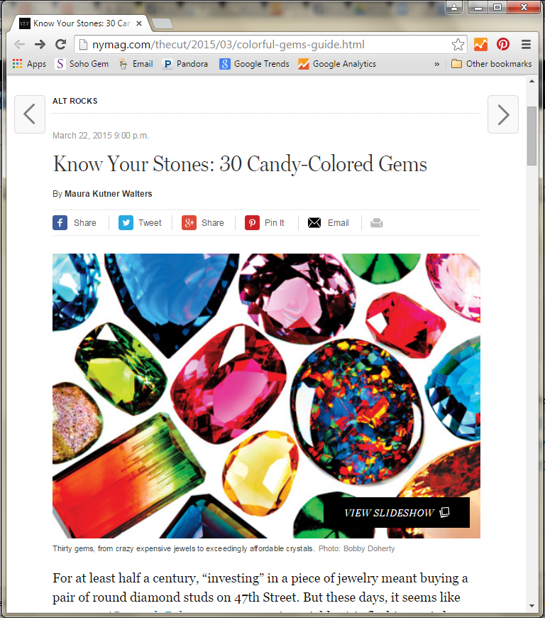 Soho Gem Feature NY Mag!