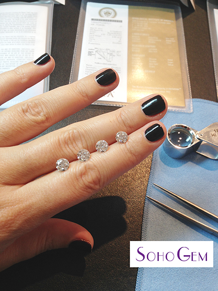 Diamond sizes on hand