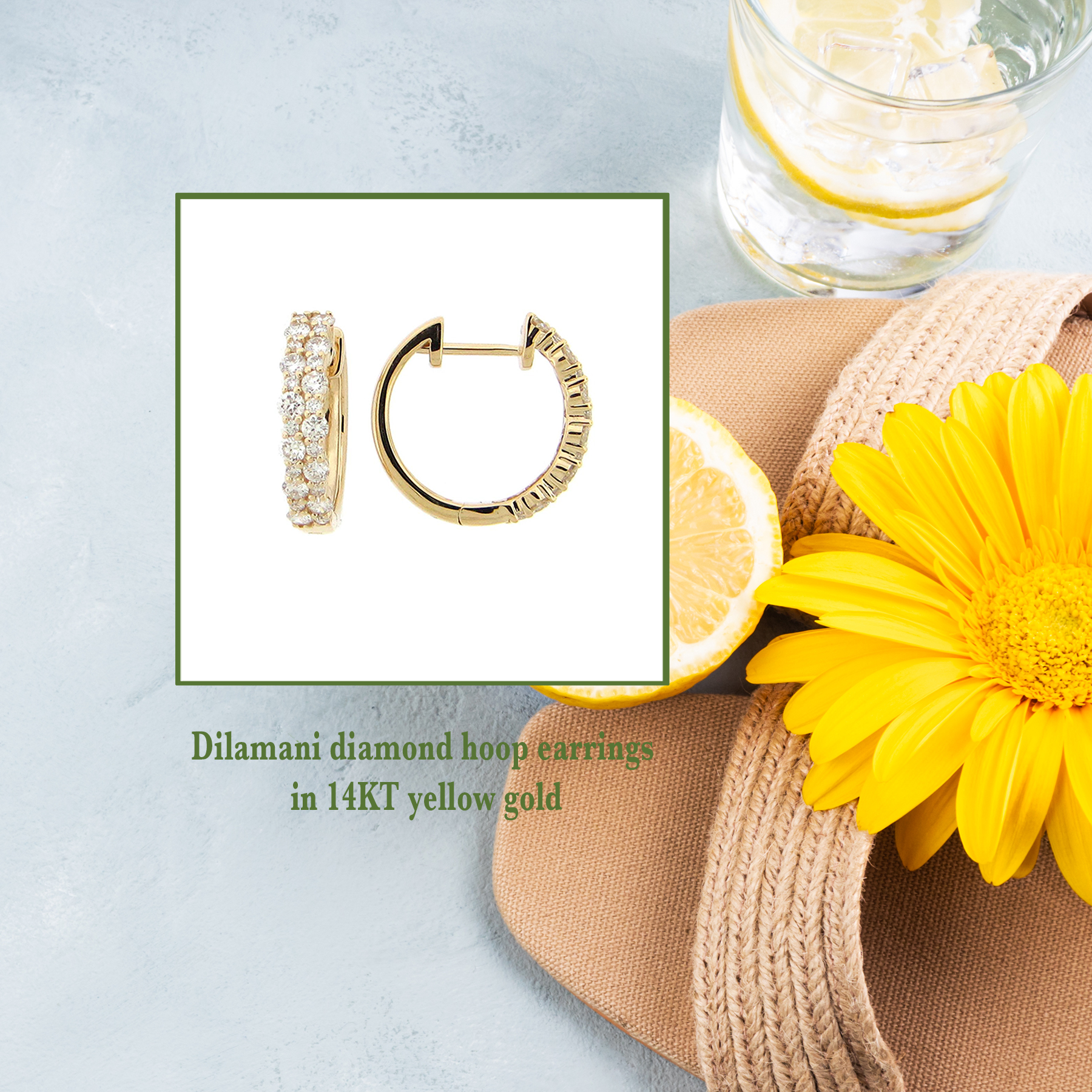 Diamond Hoop Earrings 