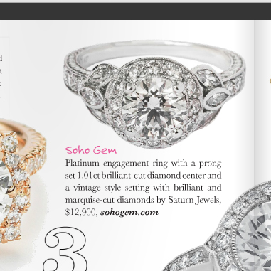 New York platinum engagement ring